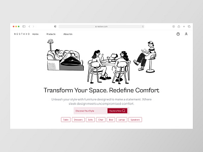 Nestavo - Furniture Product Landing Page design furniture furniturelandingpage landing page landing page design ui ui design uiux uxdesign web design website websitedesign
