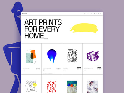 Gesso Homepage art shop artist portfolio print shop ui uiux webdesign wordpress