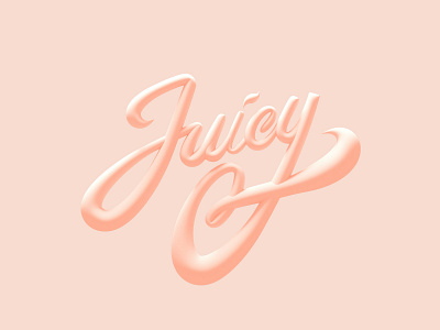 3D Calligraphy - Juicy 3d animation beverage blender branding calligraphy curvy handdrawn logo minimal design minimalism motion graphics pastel peach stroke