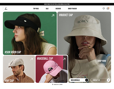 Caps Shop E-Commerce Web Design cap shop cap store ecommerce shop ecommerce store ecommerce website ui ux design web design