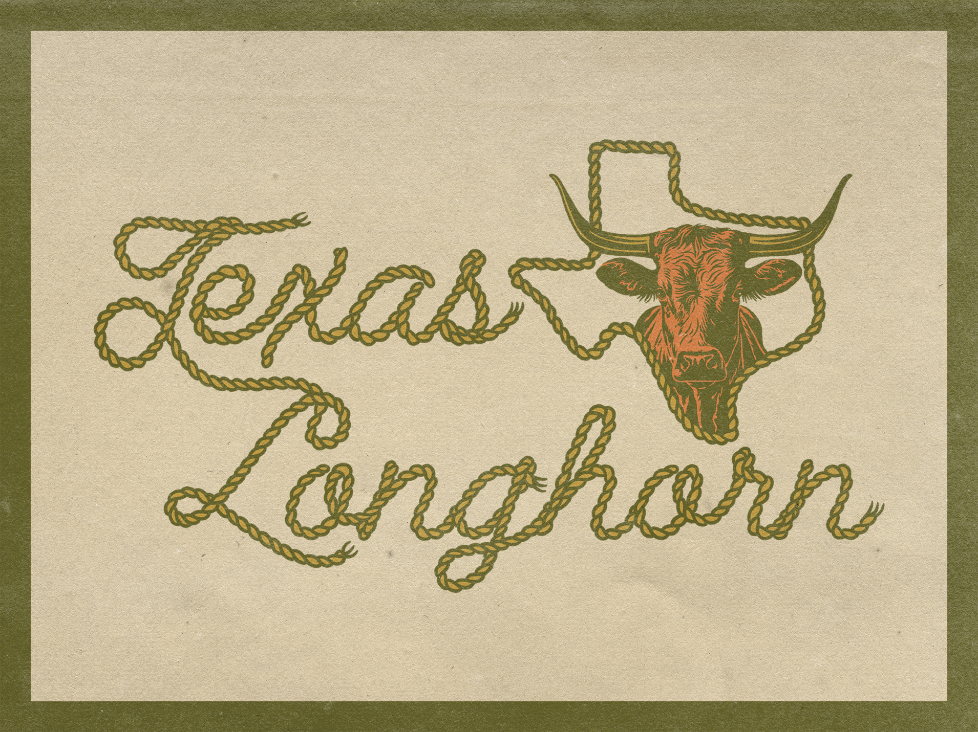 Texas Longhorn Merch Illustration apparel austin badge branding graphic design lockup logo longhorns rope shirt state fair texas texture vintage western