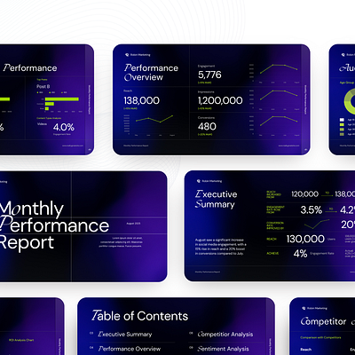 Monthly Performance Report Presentation Design ppt design