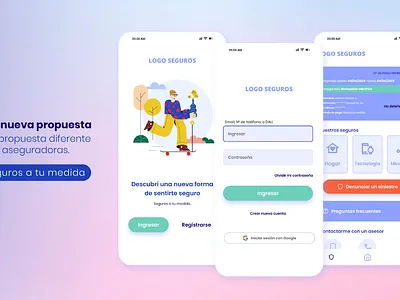 App seguros - movilidad app design graphic design ui uxui