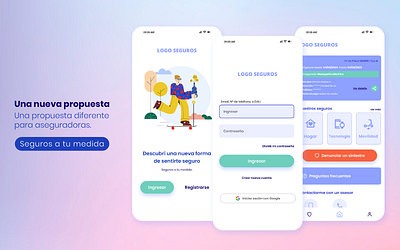 App seguros - movilidad app design graphic design ui uxui