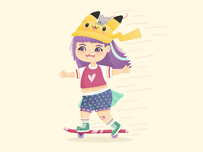 Un momento de diversión adobe illustrator flat illustration illustration girl illustration kawaii