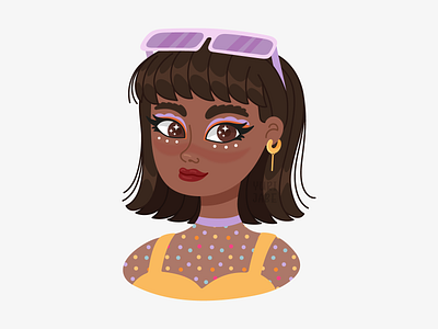 Chica retro adobe illustrator flat illustration illustration woman portrait