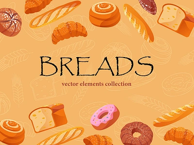 breads illustration vector wheat