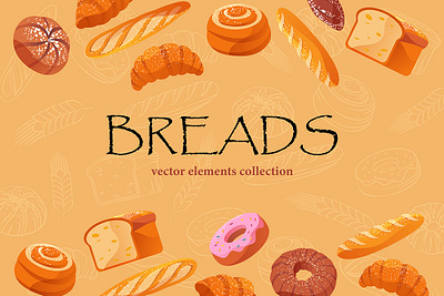 breads illustration vector wheat