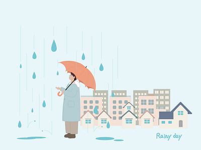 Rainy day art branding design graphic design illustration logo rain vector イラスト