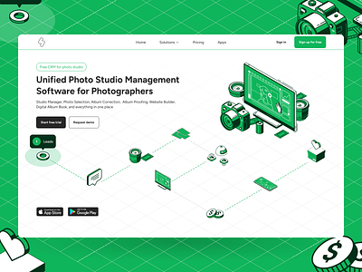 PixOffice - Landing Page crm landingpage ui