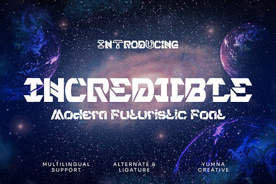 Incrediible – Futuristic Font ai brand cyber design echo font future futuristic intelligence modern new robot tech technology trend typeface typography unique vintage web