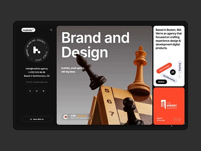 Hubfolio - Creative Agency agency bento dark envato framer portfolio studio themeforest ui webflow website