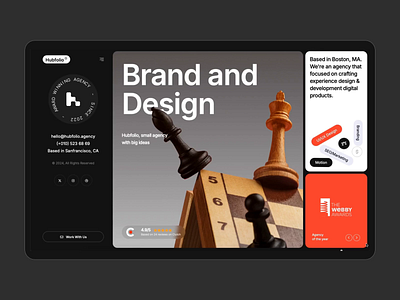 Hubfolio - Creative Agency agency bento dark envato framer portfolio studio themeforest ui webflow website