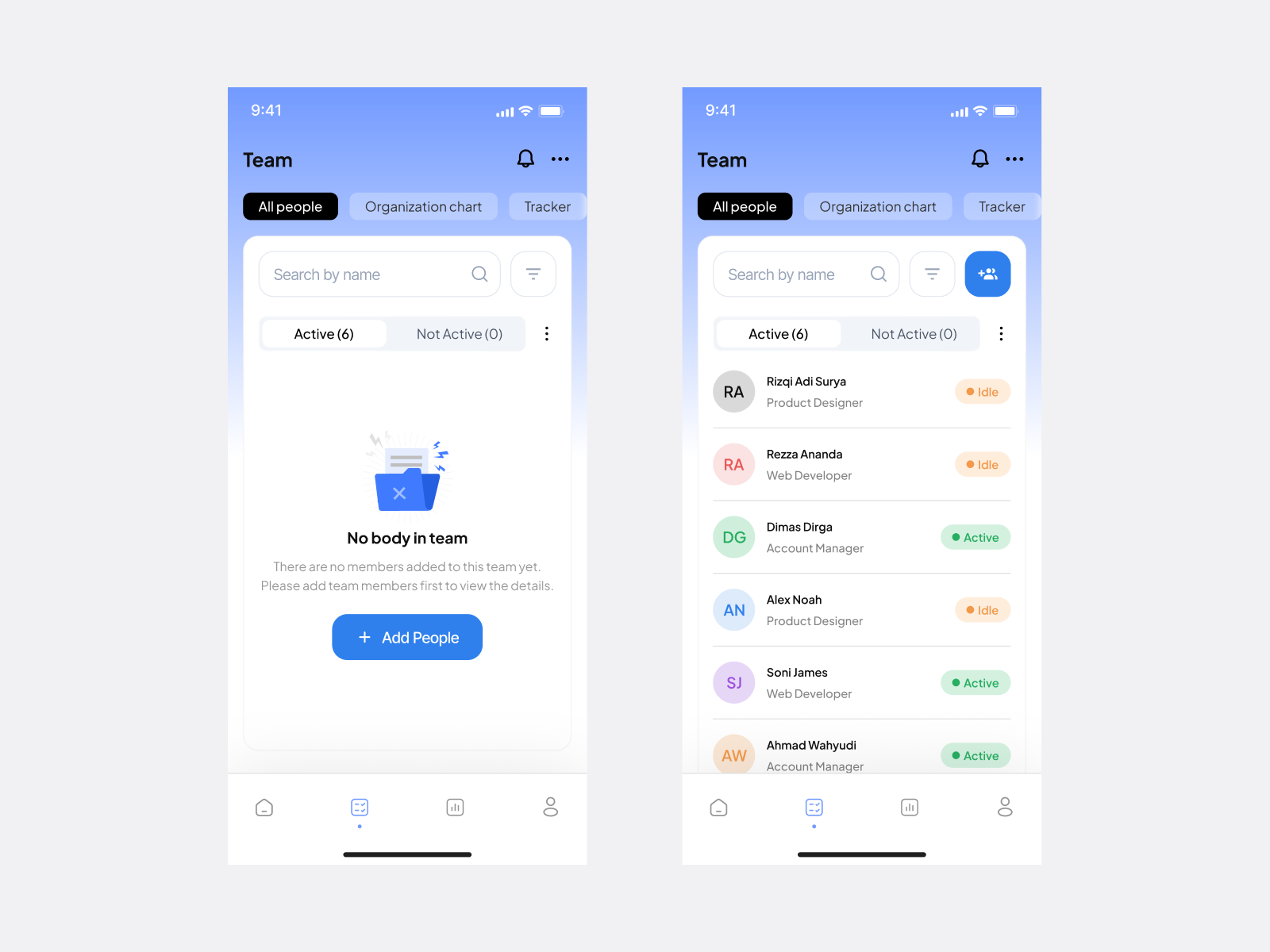 Global Talent - HR Management Mobile Apps - Team Menu #3 app design hr illustration illustrator management mockups team ui user vector