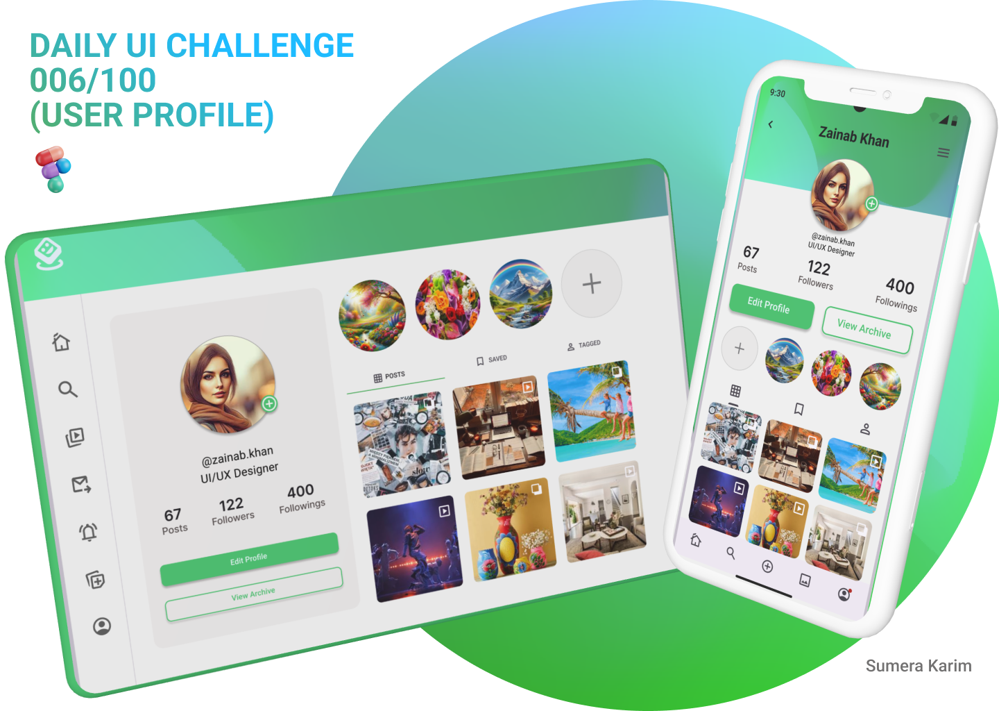 DAILYUI - 006/100 (USER PROFILE) app design daily ui dailyui design figma mobile app design ui ui design ui ux user centeric userprofile userprofile design ux ux design ux ui web design