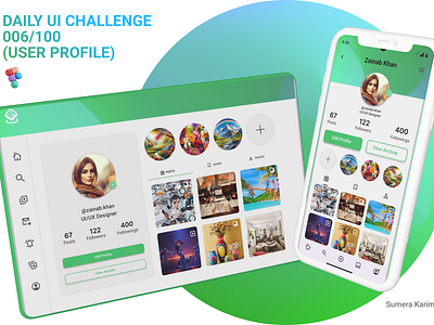 DAILYUI - 006/100 (USER PROFILE) app design daily ui dailyui design figma mobile app design ui ui design ui ux user centeric userprofile userprofile design ux ux design ux ui web design