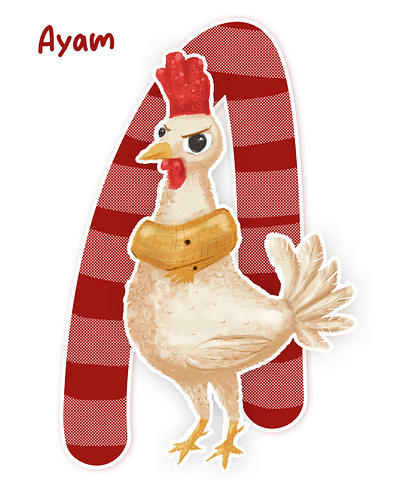 Ayam/Chicken art ayam chicken design farm flatdesign illustration painting photoshop