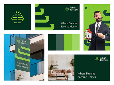 Dewayu: Real Estate Company - Visual Identity app icon bali brand identity branding company logo design gate green home house icon logo logo design modern motion graphics real estate simple symbol temple temple logo