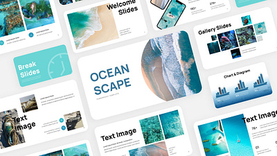 Ocean Scape Presentation beach branding design elegant ocean ocean scape powerpoint presentation template water