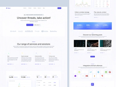 Filigran - SAAS Company landing page Redesign agency clean company cyber security home pages landing pages open source risk management saas saaspo security start up support packages tech solutions threat intelligence training course ux saas website vektora web design website