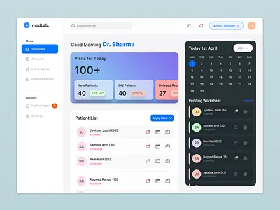 Pathology Lab Portal Design dashaboard dashboard design doctor graphic design health illustration laboratory medical messages pathology portal receptionist timeline typography ui user experience user interface ux web