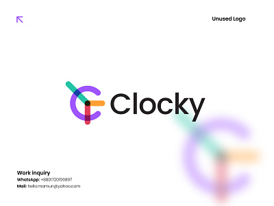 Clocky - letter C, Clock, Time Modern logo branding clocky logo consultant logo duration logo letter c logo life logo logo logo design logo designer logo icon modern logo solution logo time line logo time logo