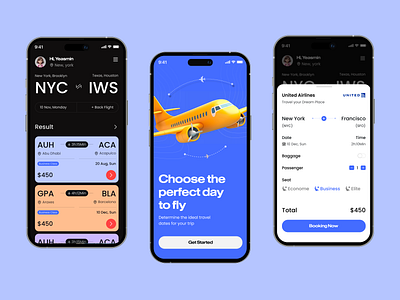 Flight Booking App air tricket airplan app design booking flight flight booking mobile app mobile ui onnlin booking tricket app trip ui