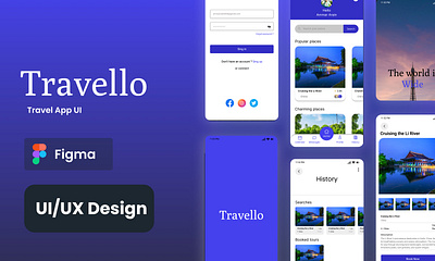 Travello App UI design figma travel app ui typography ui uiux design user experience user interface ux