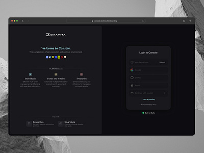 Login pa ge for a web3 app cards console crypto finence login money onboarding rewards signup ui web3