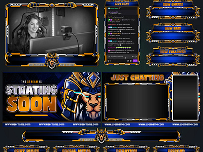 Lion Bushido Stream Overlay | Overlay Esport animal overlay