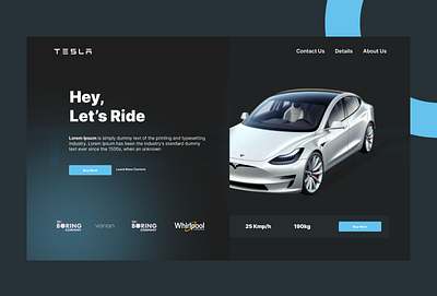 Landing Page (Tesla Inspired) aesthetic branding car clean design graphic design illustration landing page modern simple tesla ui uiux vehicle web