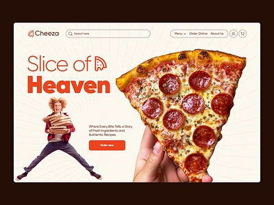 Food Website - Pizza Website Header ecommerce food food and beverage food and drink food landing page food menu food ui food web food website foodie minimal design pizza pizza website restaurant restaurant website ui uiux web webdesign website