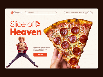 Food Website - Pizza Website Header ecommerce food food and beverage food and drink food landing page food menu food ui food web food website foodie minimal design pizza pizza website restaurant restaurant website ui uiux web webdesign website