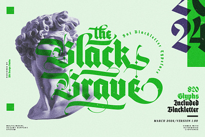 Black Brave Typeface blackletter design font fonts letteing typeface