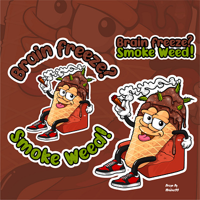 Weed IceCream Cartoon Character cartoon cartoon icecream character icecream joint smoke weed