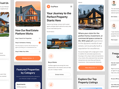 Mobile Responsive Design - EzyPlace asset design homepage landing page mobile mobile design mobile responsive mobile web mobile website property real estate responsive template ui ui assets ui design uiux web design web ui website