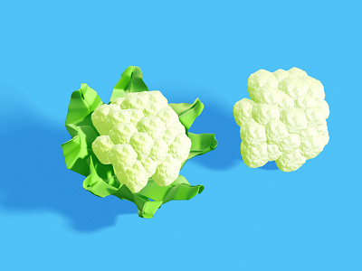 3D Cauliflower 3d 3d illustration 3d vegetable cauliflower cooking design food illustration low poly render spline3d vegetable visualization