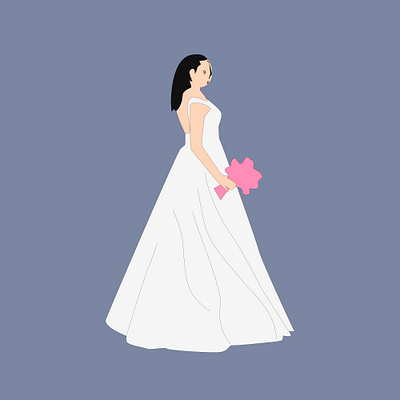 woman wearing a wedding dress template