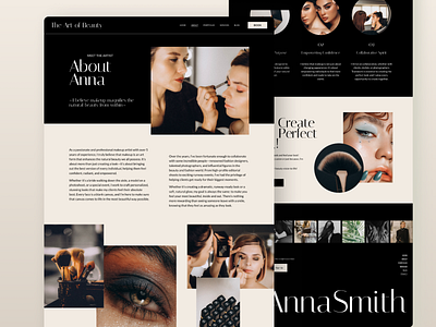 Beauty Artist Website Design beauty industry makeup makeup artist modern design mua portfolio website squarespace ui ux website template