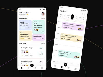 Task and Project Management Mobile App calender kanban mobile app notion organize planner productivity project management saas schedule task task manager team manager todo work list work plan