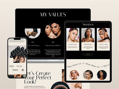 Makeup & Beauty Pro Website Template adaprive beauty industry beauty professionals design makeup artist mua my values services squarespace ui ux ux design