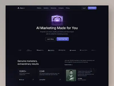 Zapsar - Website Design ai ai help ai marketing help ai marketplace ai tool ai tools brand marketer communication content marketer landing page marketing ai ui uidesign user interface design website design