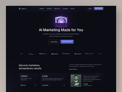 Zapsar - Website Design ai ai help ai marketing help ai marketplace ai tool ai tools brand marketer communication content marketer landing page marketing ai ui uidesign user interface design website design