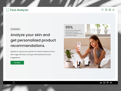 AI - Powered Face Analyzer ai branding dashboard design face analyzer figma hackathon machine learning responsive ui ux