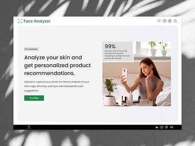 AI - Powered Face Analyzer ai branding dashboard design face analyzer figma hackathon machine learning responsive ui ux
