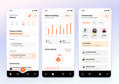 Habit Forming App design modern design ui user experience design user interface design