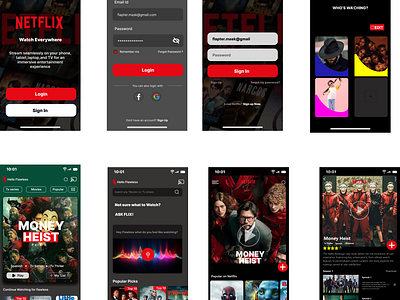 NETFLIX RE-DESIGN branding design graphic design logo mobile app mock up netflix redesign ui ux