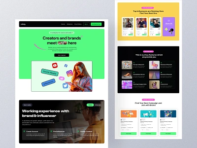 Influencer Marketing Web App analytic application b2b campaigns clean collaboration creator influencer influencer marketing influencer marketplace influencing instagram marketing saas tiktok ui design ux web application website youtuber