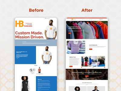 HBT Website Redesign Before and After graphic design redesign website