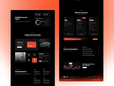 Groww (Freebie) - Figma & Framer SaaS Template animation black dark design figma framer free freebie glow modern saas template theme ui web website